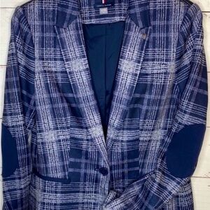 🏷Tommy Hilfiger Elbow Patch One-Button Blazer Sz 12